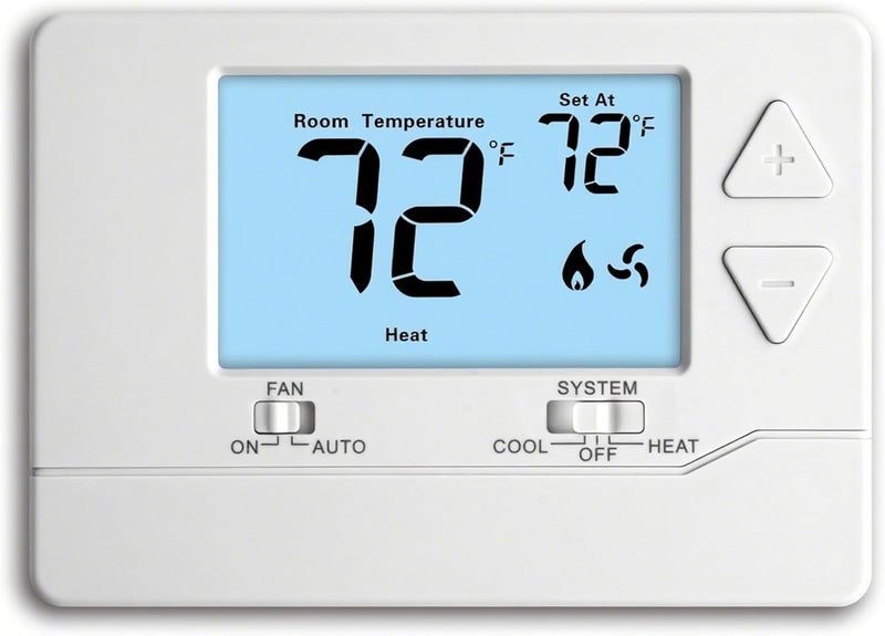 Miuputake Thermostat for Home Non-Programmable Single-Stage Systems,1 Heat / 1 Cool,Easy DIY,White Backlight - Image 1